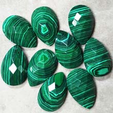 16X25MM FACETED PEAR CABOCHON SYNTHETIC MALACHITE(4 PCS/BAG)